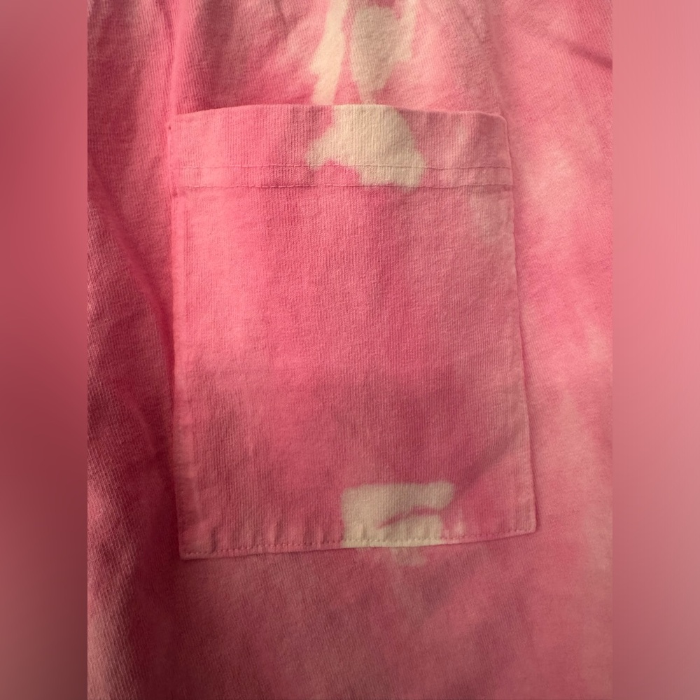 SPORTY & RICH Pink Tie Dye Cotton Jersey Shorts Size Medium - Picture 9 of 10